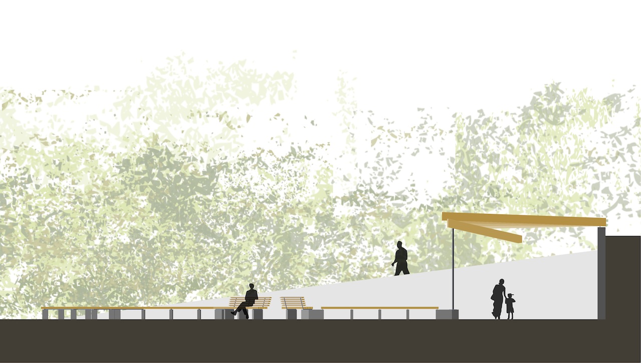 Living Courtyard, final section drawing. May 2012.