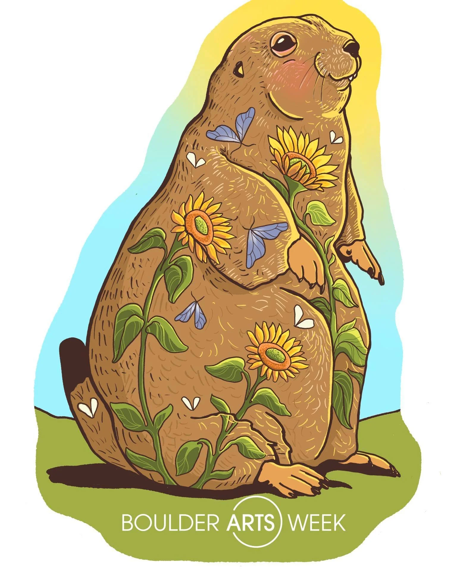 Meet Gladys! This charming prairie dog&mdash;created by local artist @katefitzpatrickart&mdash;is the face of Boulder Arts Week 2026. You&rsquo;ll spot her on this year&rsquo;s sticker, available at events and Business Champion locations all across B