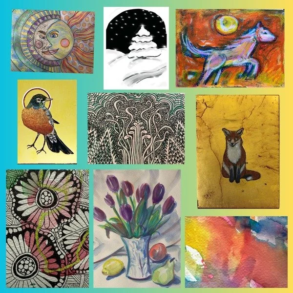 🎨 Make. Trade, or  Take! Artist Trading Cards! 

Artist Trading Cards (ATCs) are tiny canvases perfect for trying out new styles, mediums, or quick sketches. Great for Zentangle, abstract, Neurographic art&mdash;or just a fun daily art challenge. Al