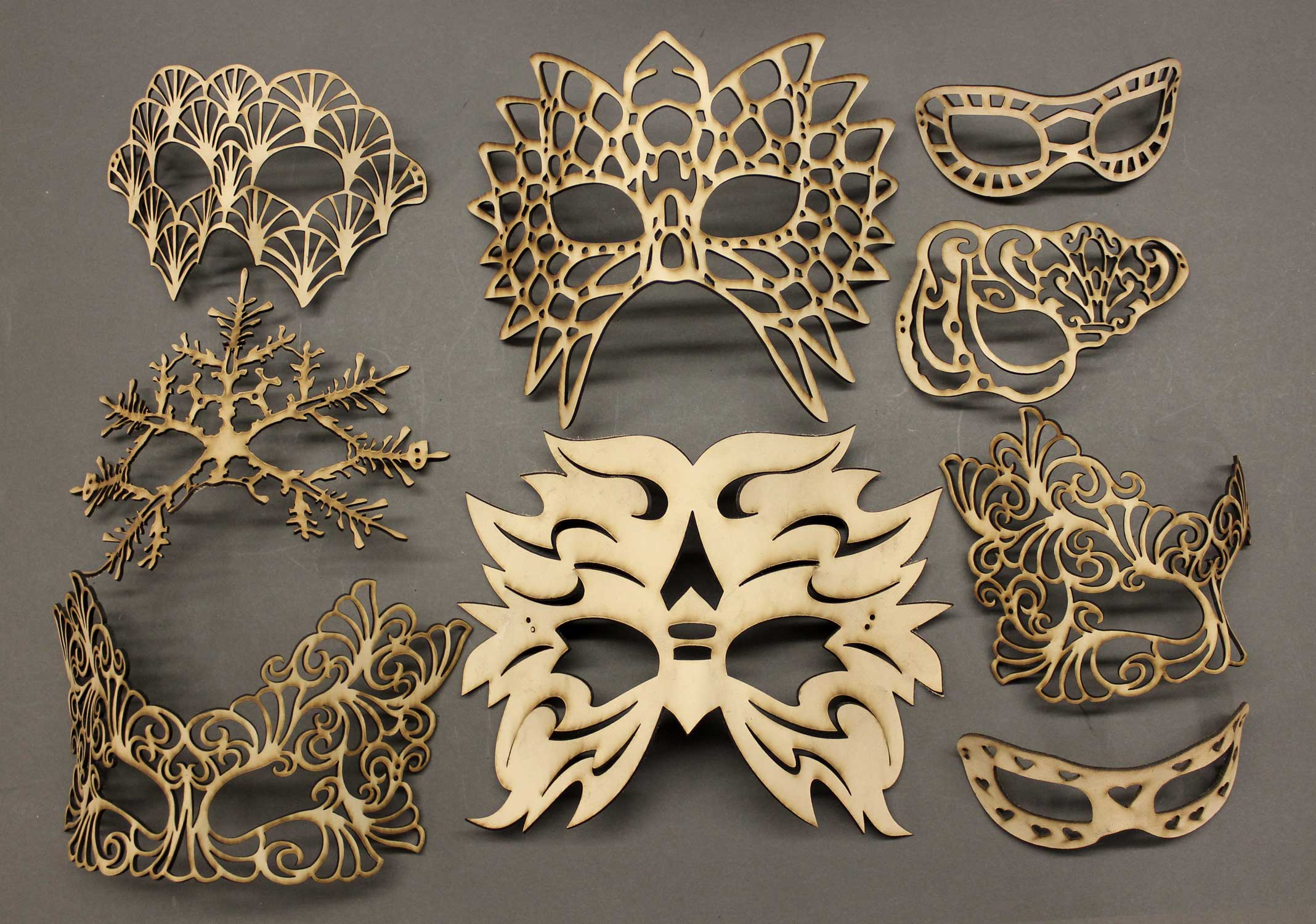 Unpainted leather mask blanks