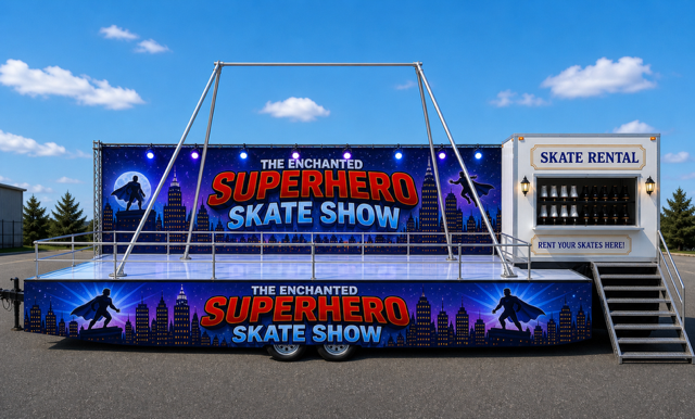Superhero Skate Show Setup