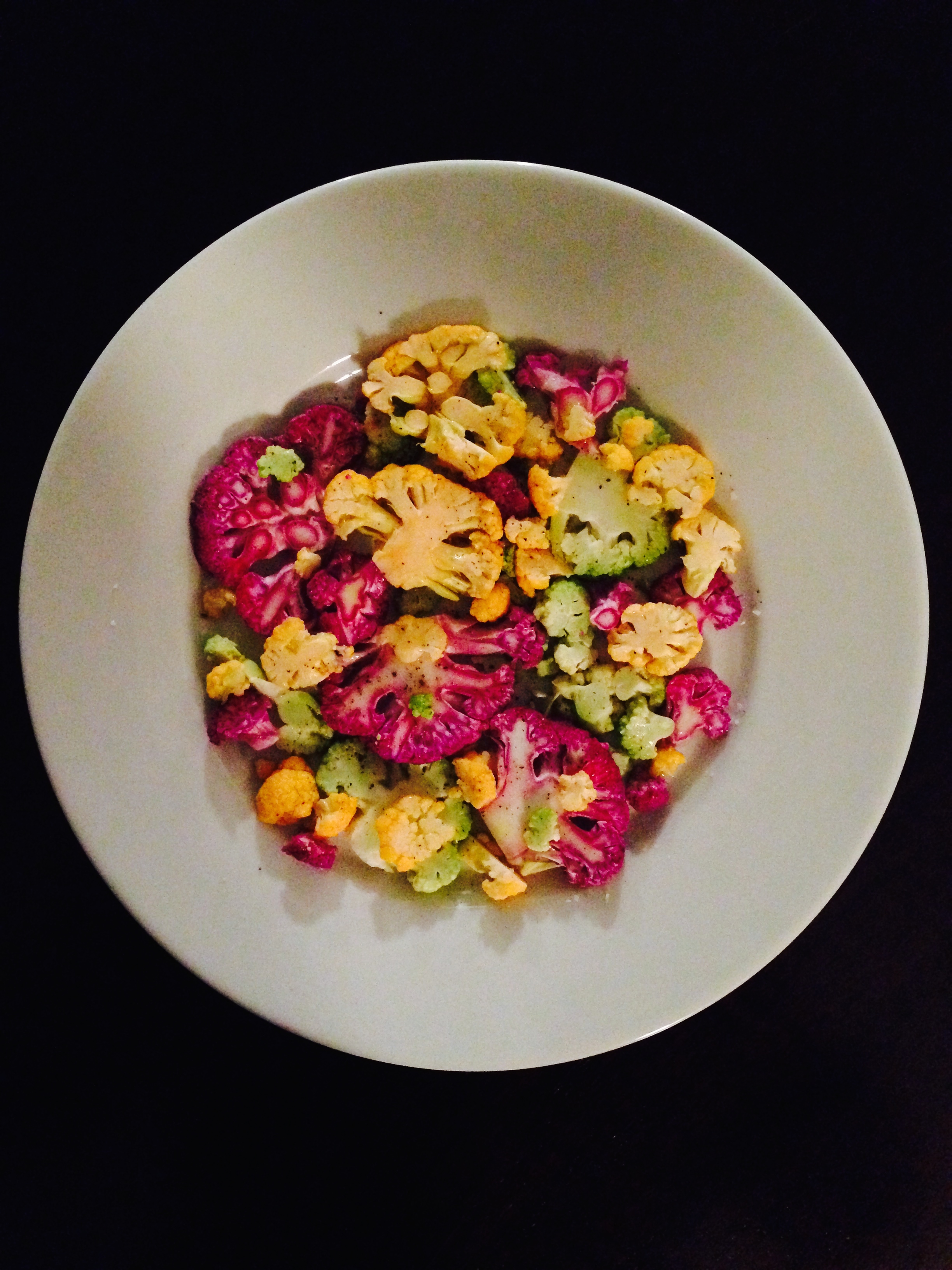 Cauliflower, olive oil, salt, pepper. &nbsp;