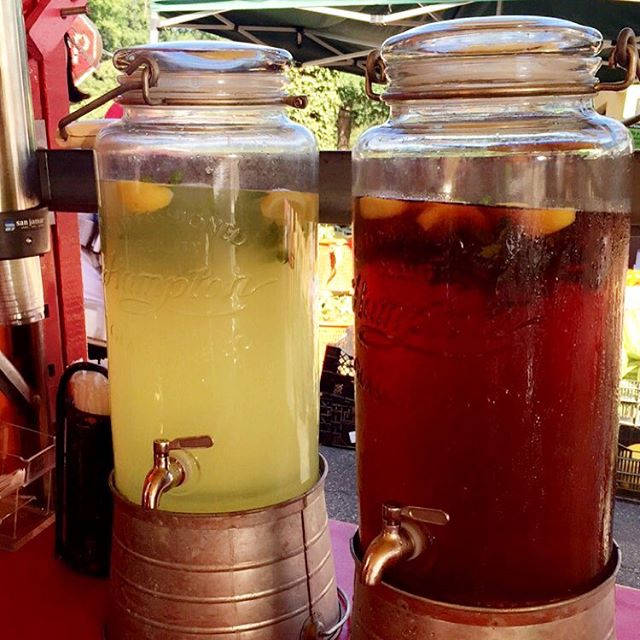 Come and try out homemade Lemonade and Ice Tea to fight the heat! #heat #lemonade #icetea