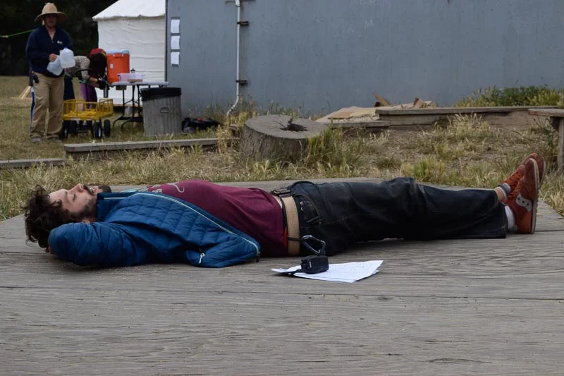 Your Daily Collaborator: While everyone is assembling, Josh gets in a quick moment of rest.