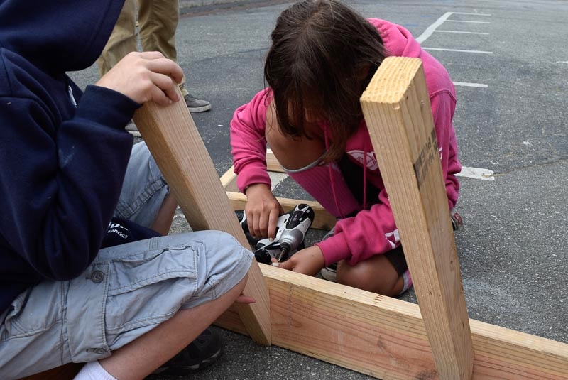 A box on stilts attached to a box will eventaully be in the ninja blocks / lily-pad obstacle.