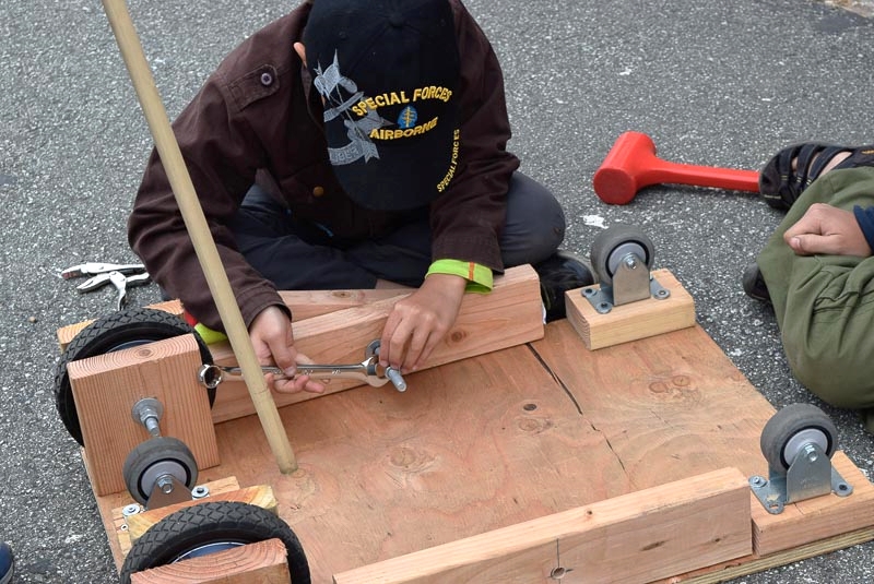  Attaching the brakes so that they turn is the perfect job for a bolt. 