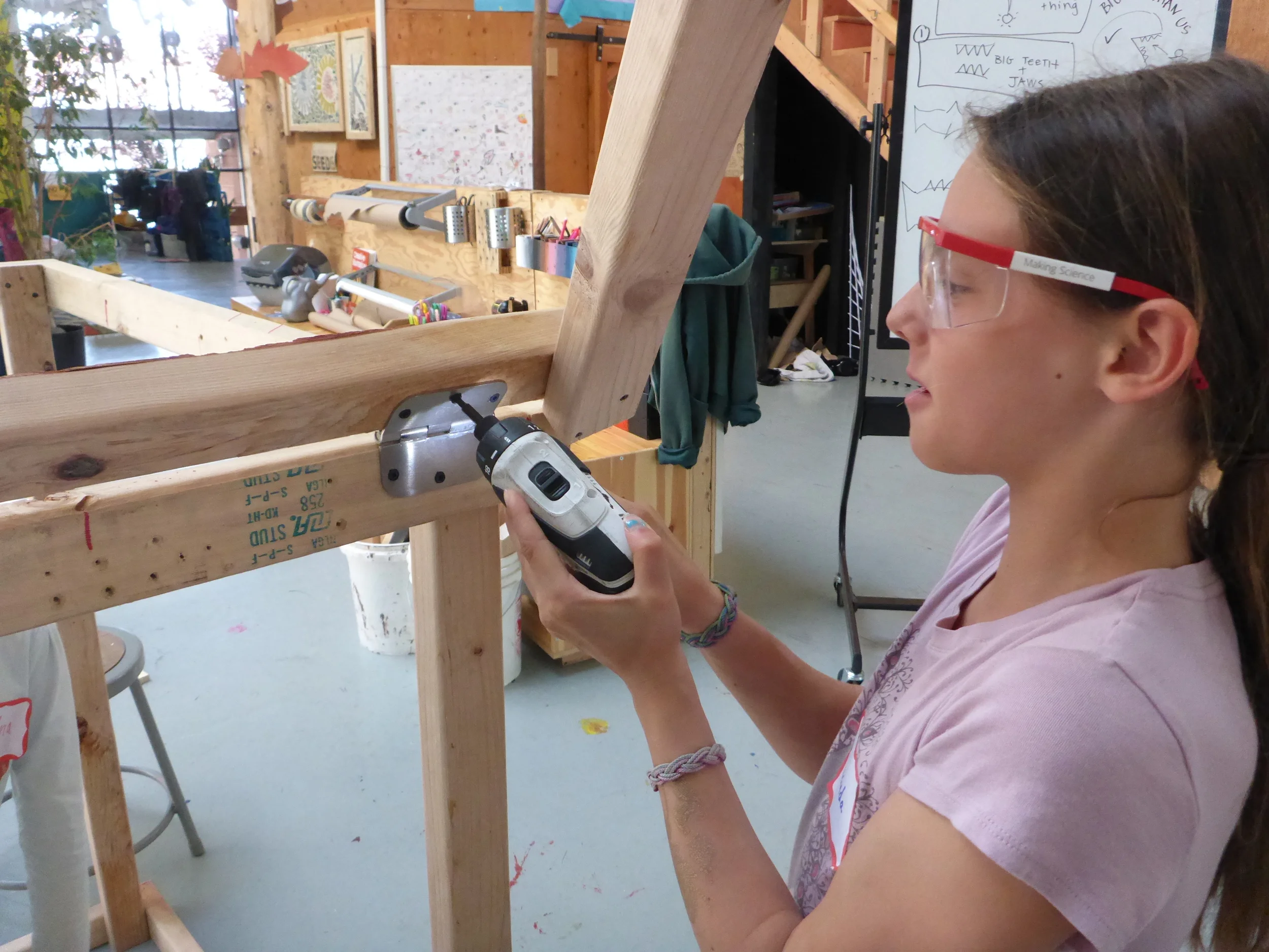 This fish has jaws, and that meant movement. We chose some hinges to help out -- or, rather, to help us make mistakes. The jaw was actually quite tricky to attach, and the jaw-making team had to redo the hinge placement three times before arriving at a functional solution. 