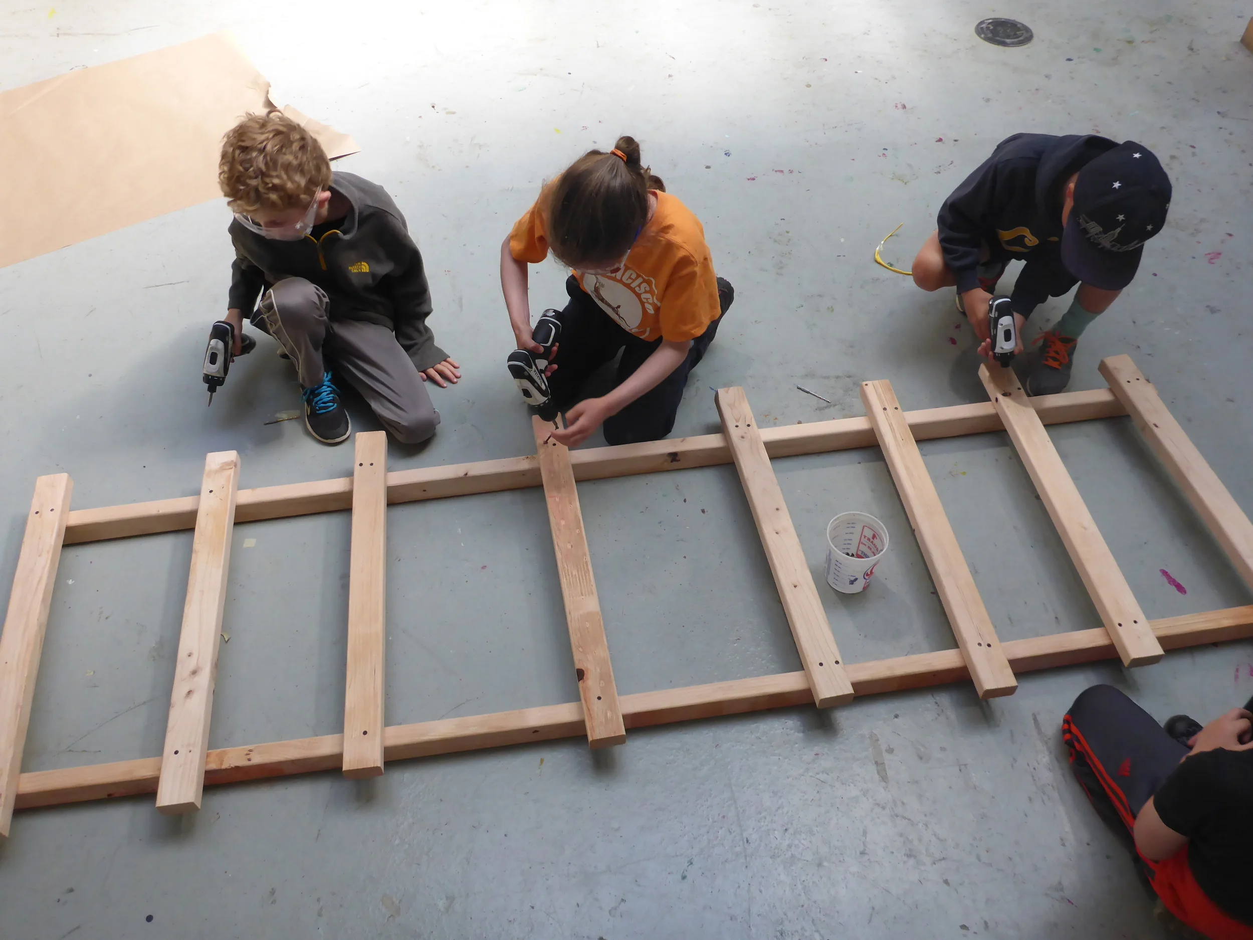 The first structures are being built