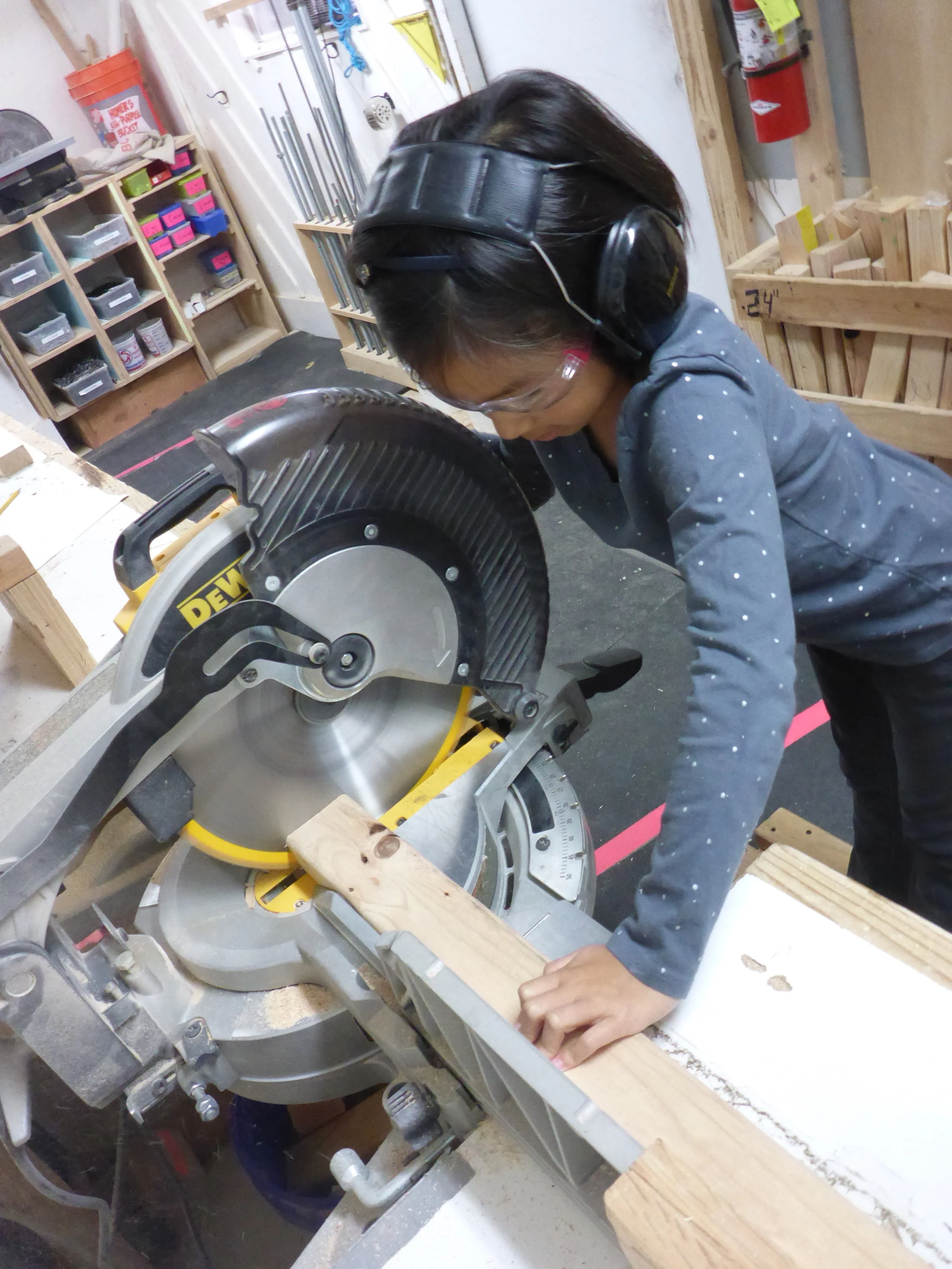 Lucia and Gurneet cut pieces for the team for most of the day!