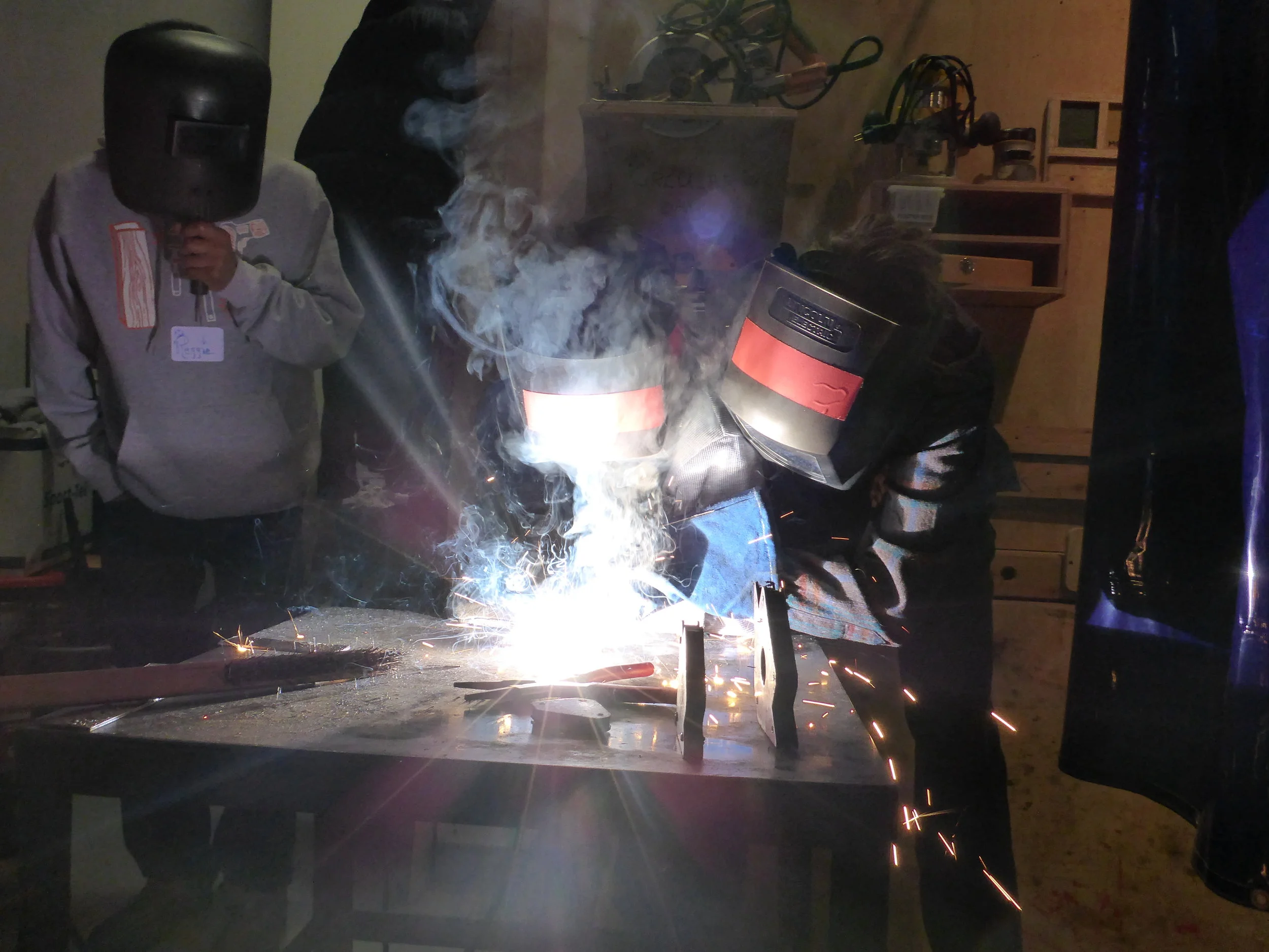 Jackson's goal for next week is to make one, longer, continuous weld, instead of many shorter welds. 