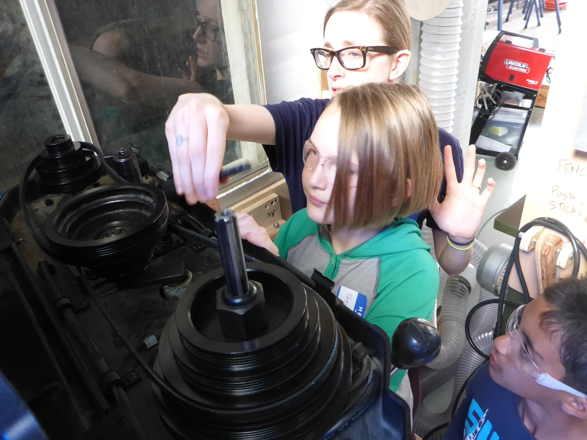 Then you need to put the belts on the correct speed for the drill bit speed and material you are drilling.