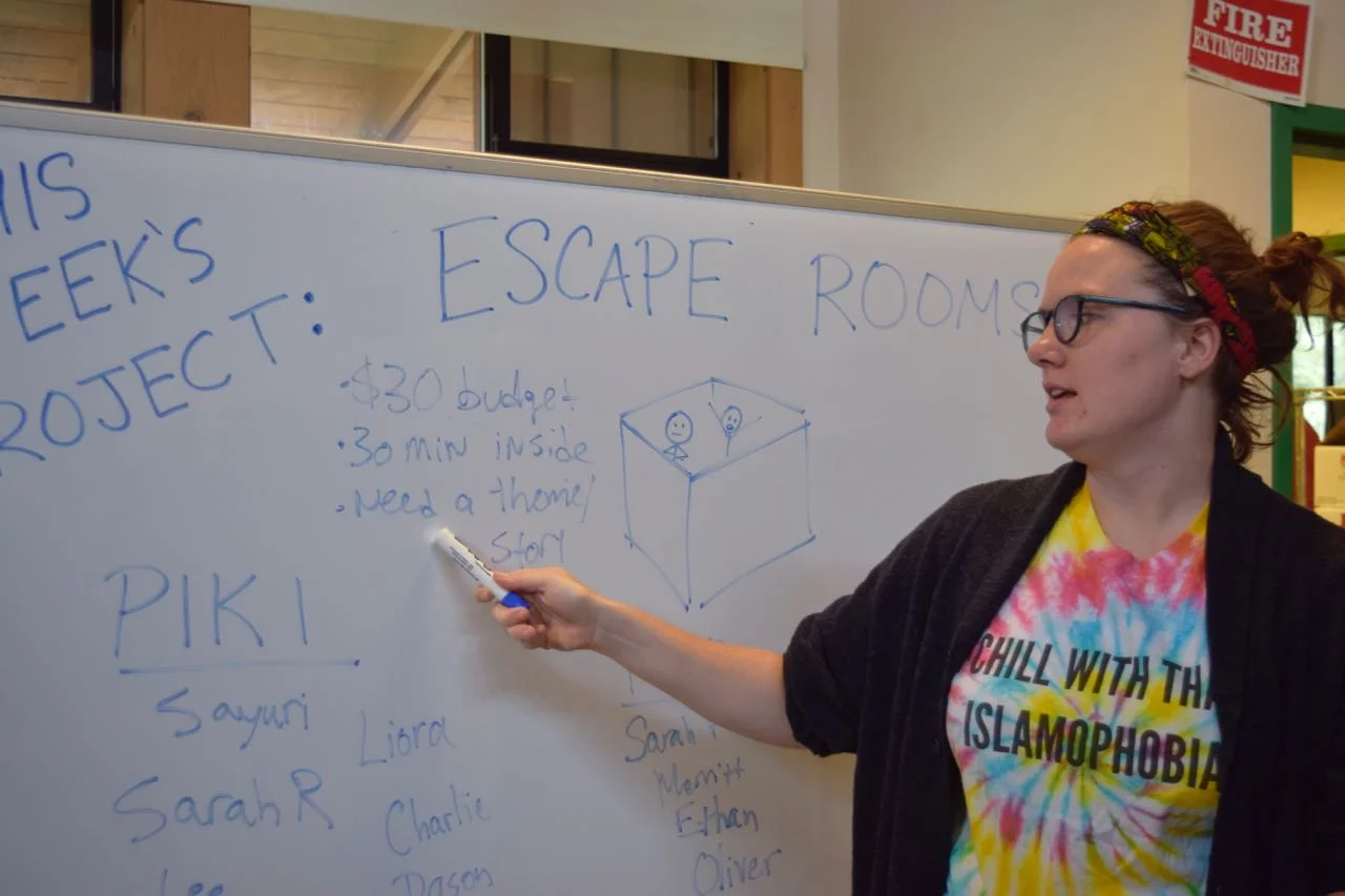 Kaitlyn introduces the project theme: ESCAPE ROOMS!