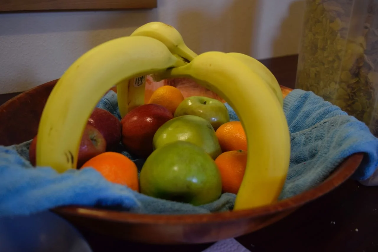 Daniel's excitement manifests in this breakfast creation: Banana Palace.