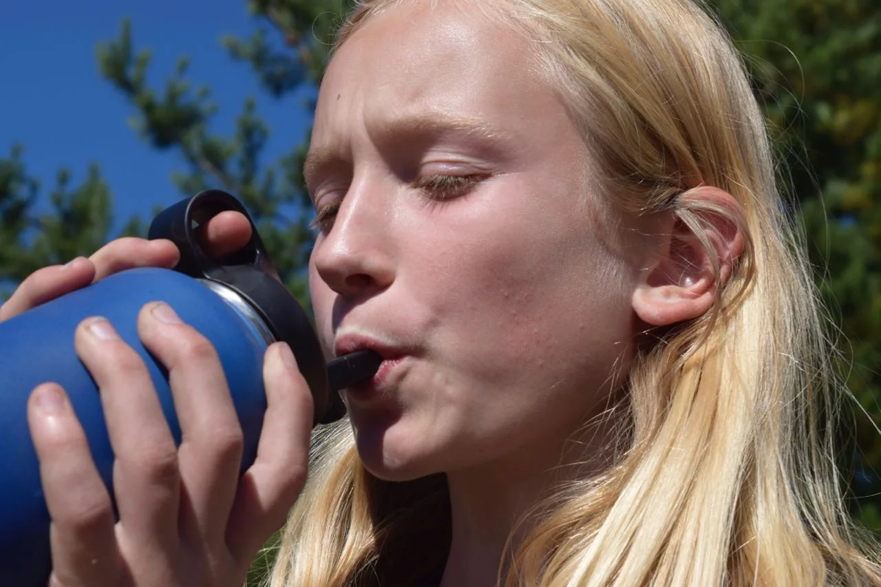 Gretchen stays hydrated.