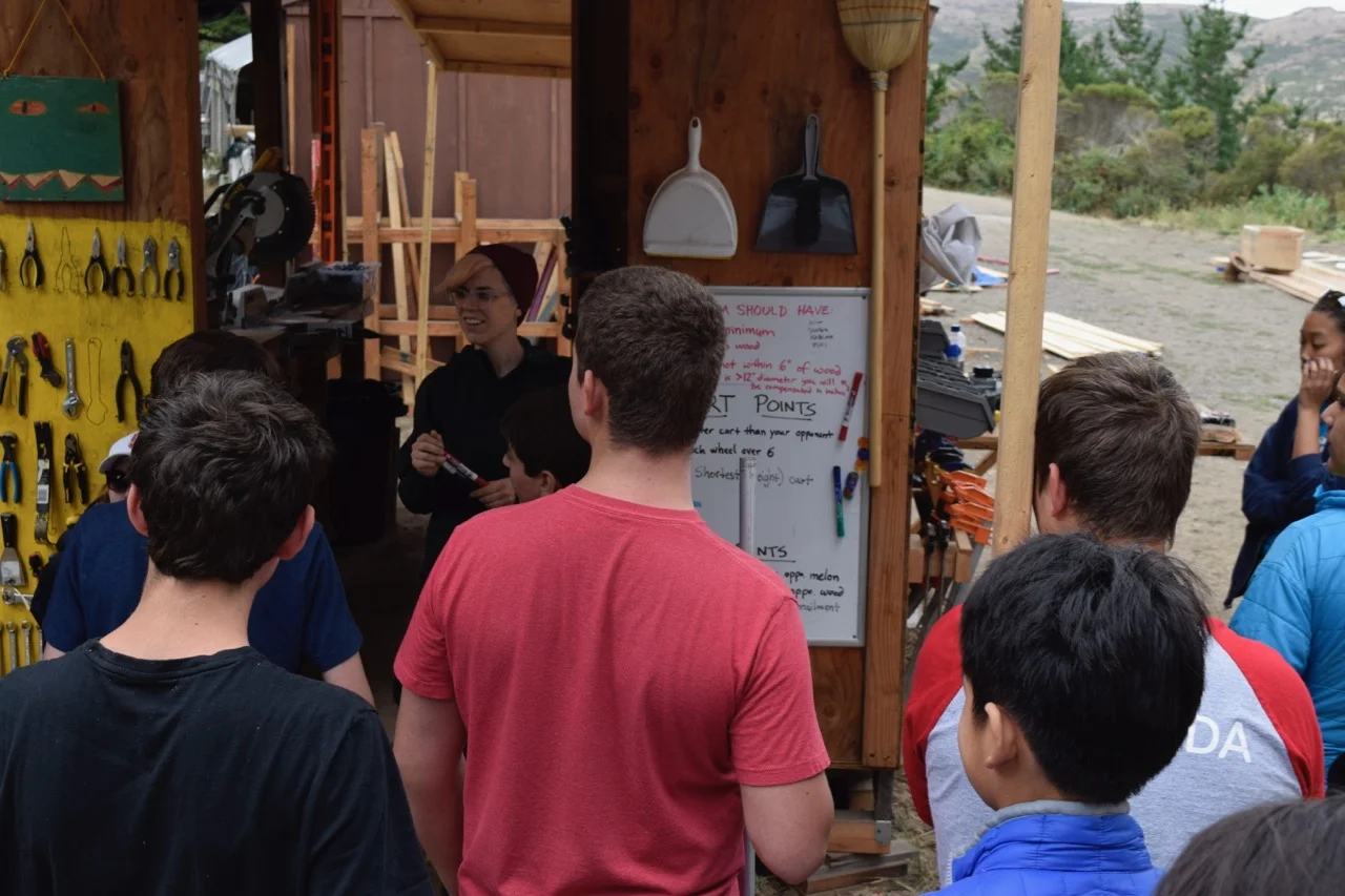 Caroline explains the rules update to the teams.&nbsp;