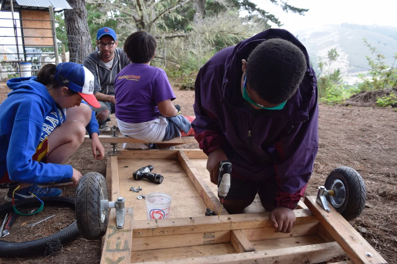 Ian attaches the steering system.