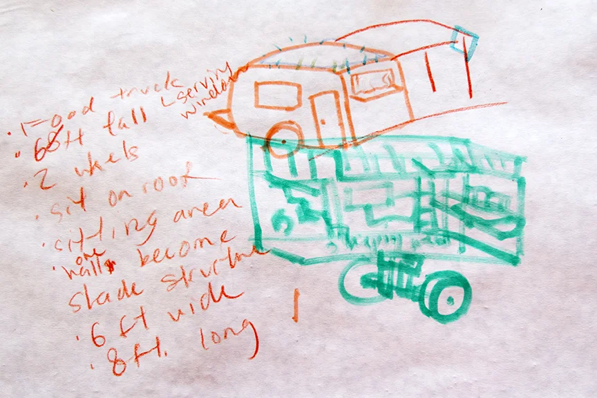 Tinkerers designed several different types of RVs including the sketch pictured above.
