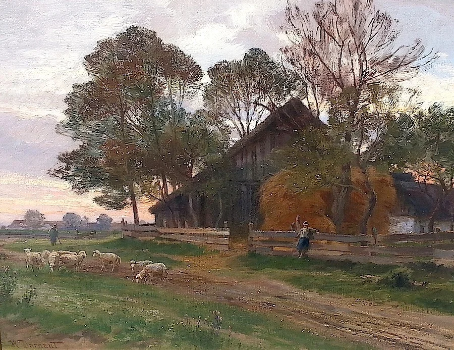 Hugo Darnaut (Dessau 1850–1937 Merkenstein) Motiv aus Plankenberg Öl auf Leinwand auf Karton ca. 42 x 54 cm, gerahmt links unten signiert: H. Darnaut; rückseitig altes Etikett Provenienz: Privatbesitz US