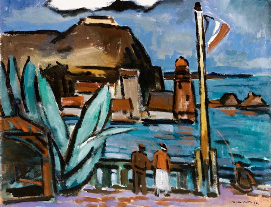 Ernst Mollenhauer (1892 Tapiau / Ostpreußen - 1963 Düsseldorf) Am Hafen in Collioure Öl auf Leinwand ca. 66 x 80cm, gerahmt rechts unten signiert und datiert 52