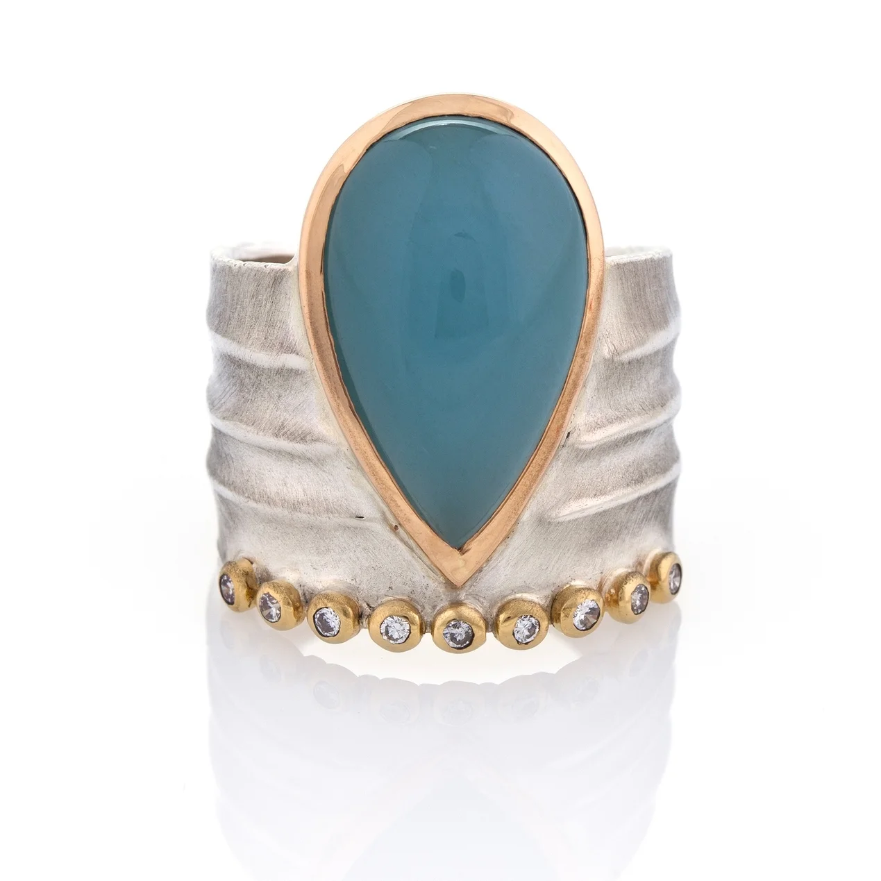 Aqua Crown Ring by Danielle Miller Jewelry : aquamarine, diamonds, sterling, 14k & 18k gold.