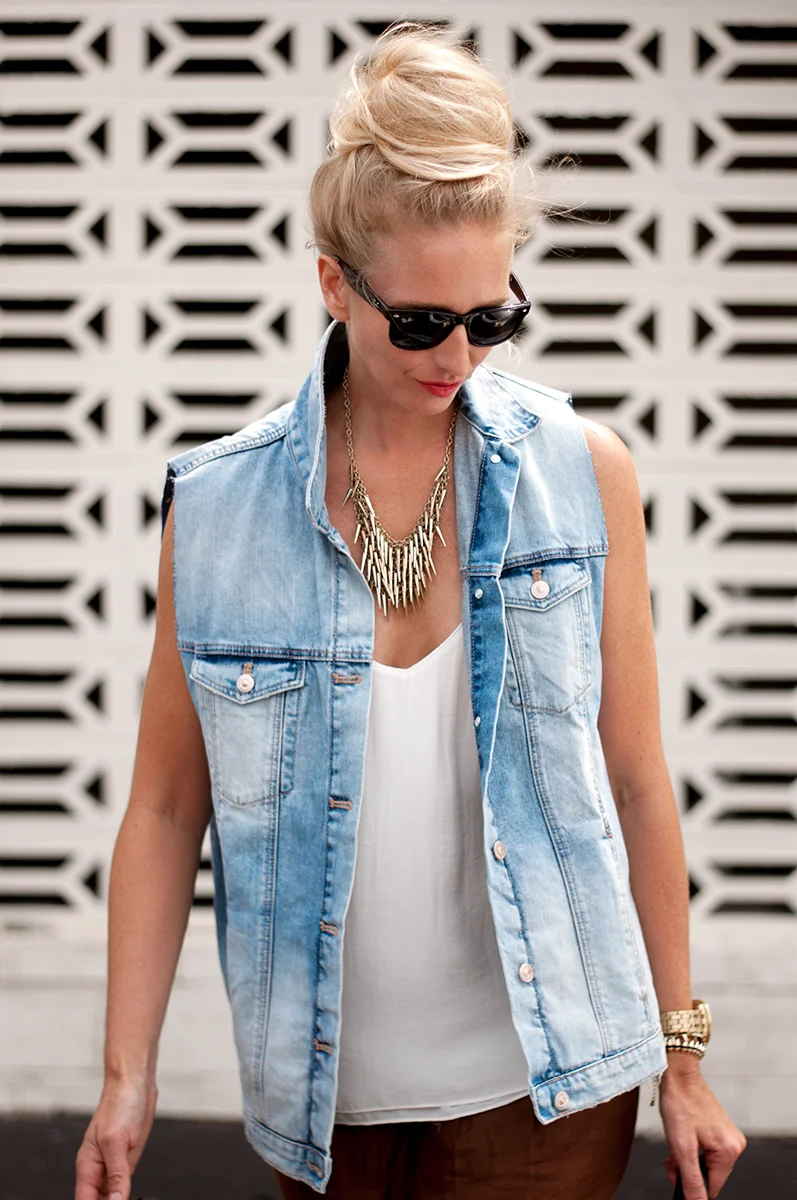zara jeans vest