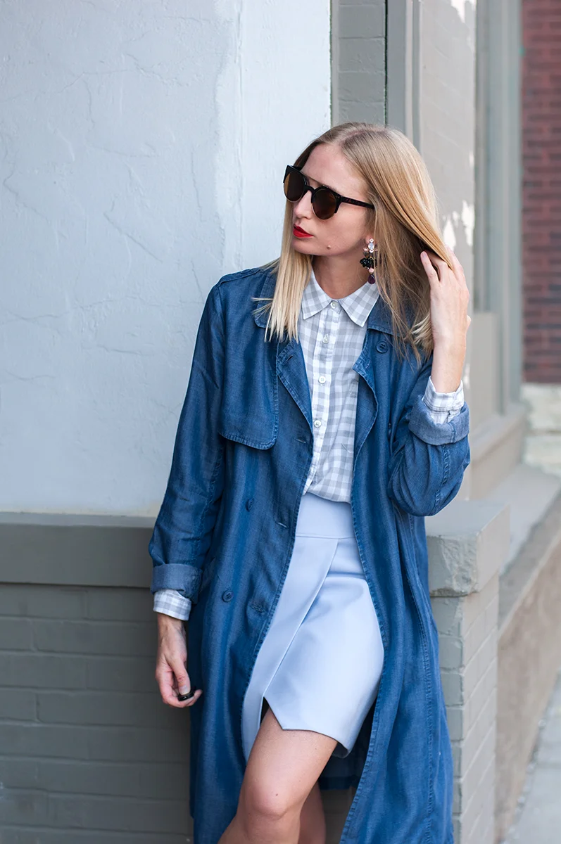j crew denim trench coat