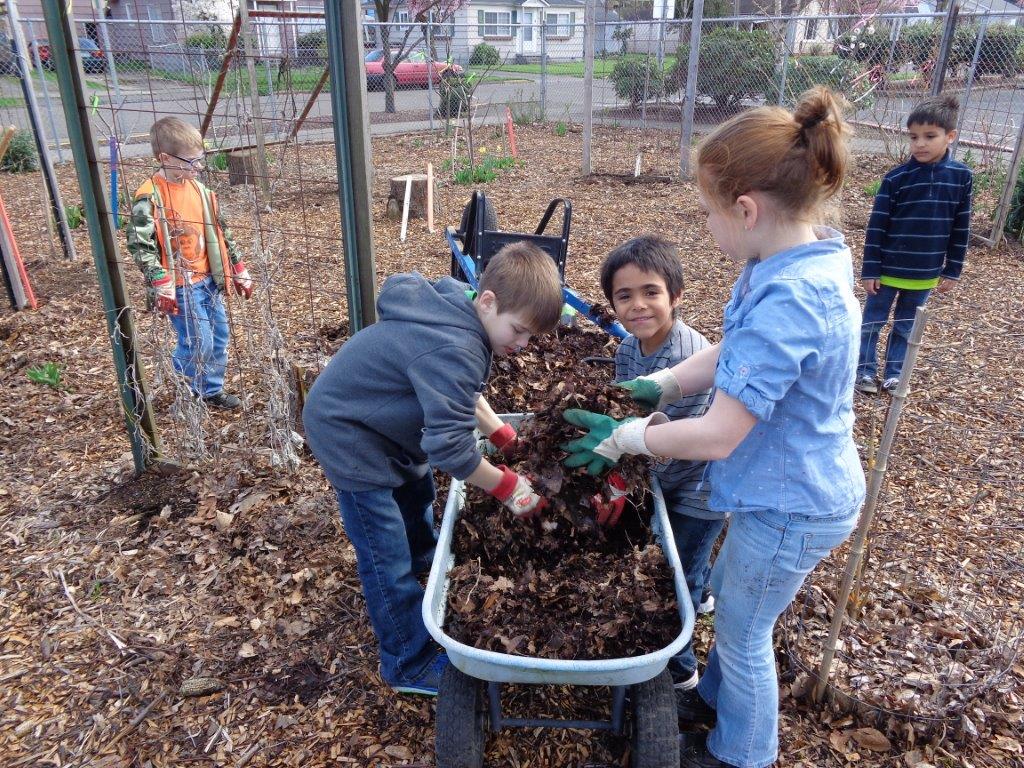 Kids get their hands dirty in the Lower Columbia School Gardens.