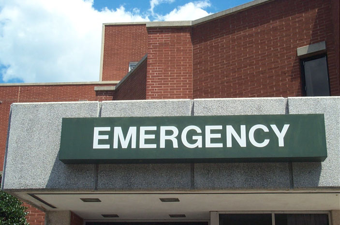 "EMERGENCY" sign.