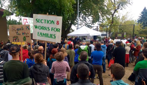 Supporters at the September 15th Renter State of Emergency press conference.