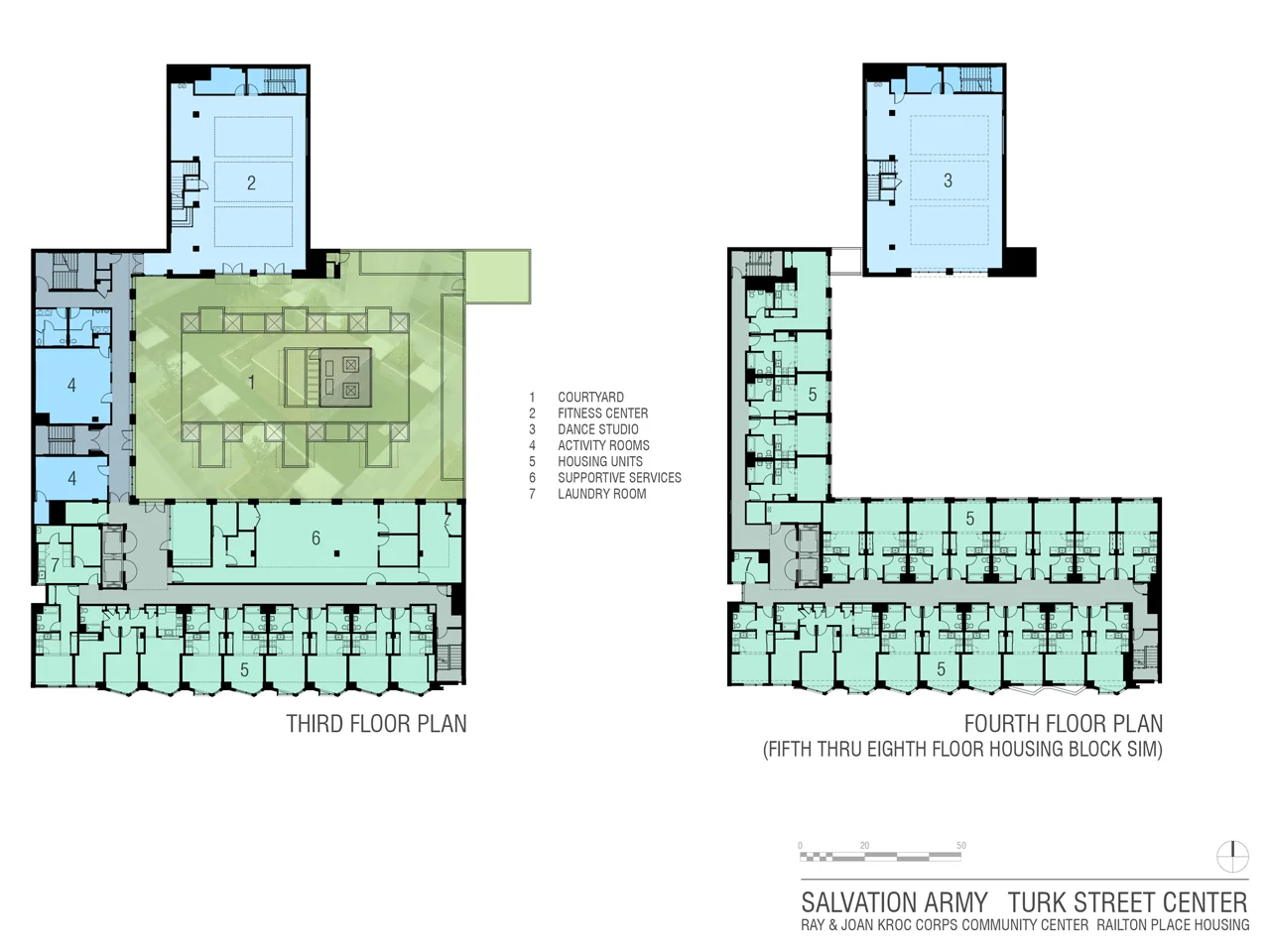 Third through Eighth floor plans