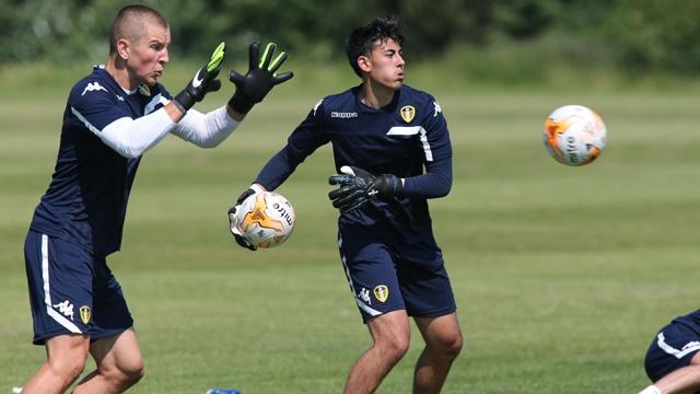 Charlie Horton (left) training with Leeds