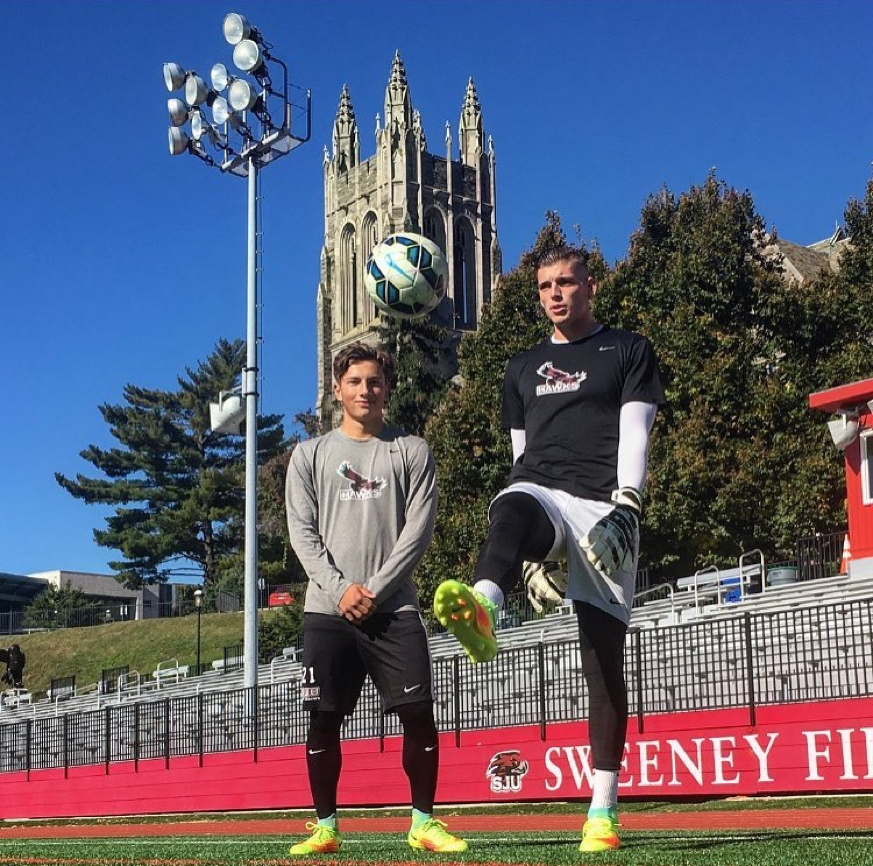 Edwards (right) with freshman teammate and fellow redshirt, Jarod Ramses