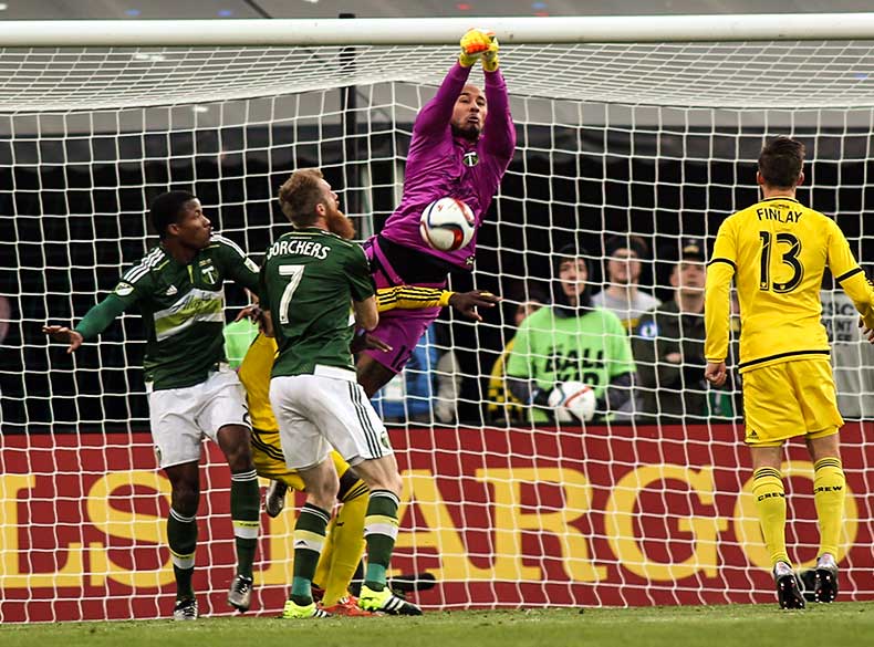 Adam Kwarasey's last contribution to the Portland Timbers / USA TODAY Sports