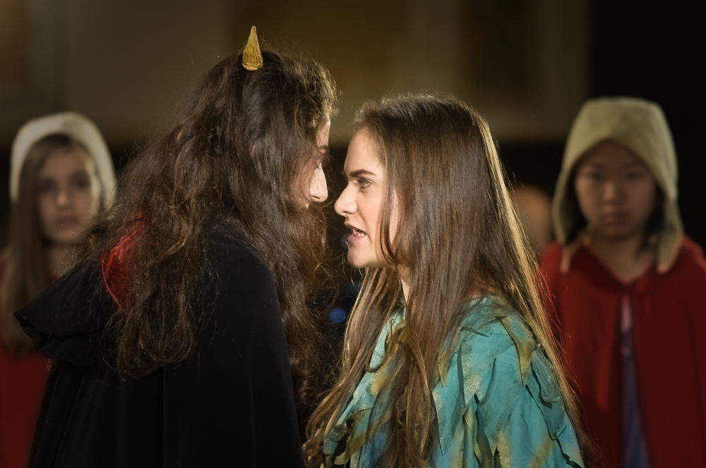 Episode 11 reaches a climax as Caroline (Emma MacKenzie) and Vireo (Rowen Sabala) name each other as witches.