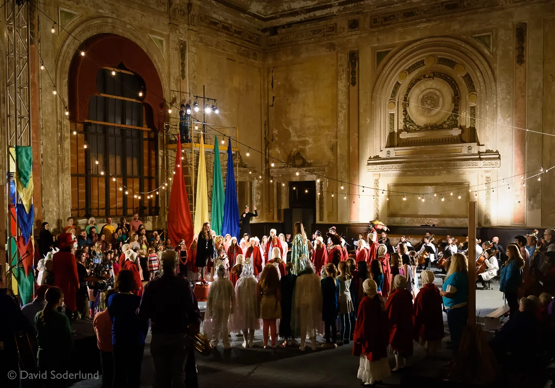 The abandoned 16th Street Station in Oakland, CA became a surreal circus venue.