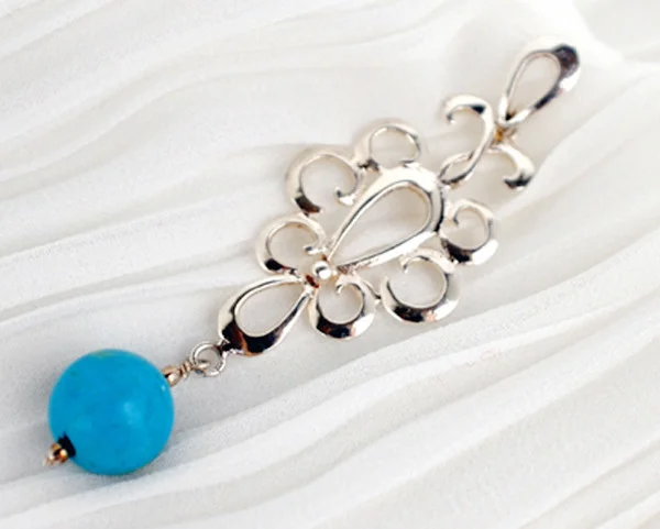Brinco Prata 950 com Turquesa PatBijoux, 2011