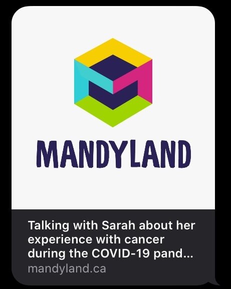 On Mandyland this week I talked with my friend Sarah about her experience living with cancer during the pandemic. It&rsquo;s uploaded there now! I think some of the concepts apply to anyone living with a chronic health condition.  One thing that Sara