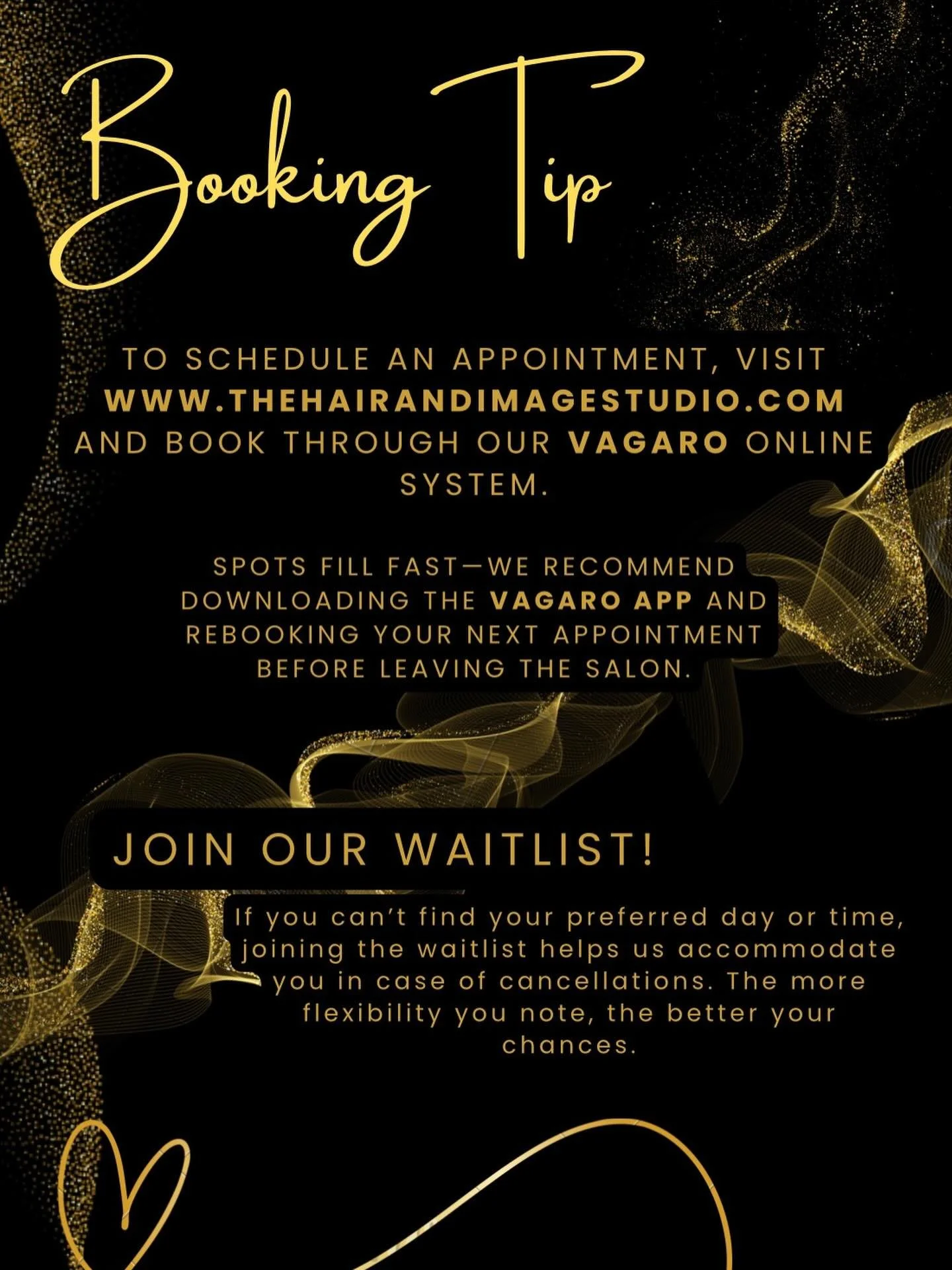 📅 Booking Tip-
As we move into second quarter, we wanted to provide you guys with some extra information that might help for future reference!

To schedule an appointment, visit
www.thehairandimagestudio.com
and book through our Vagaro online system
