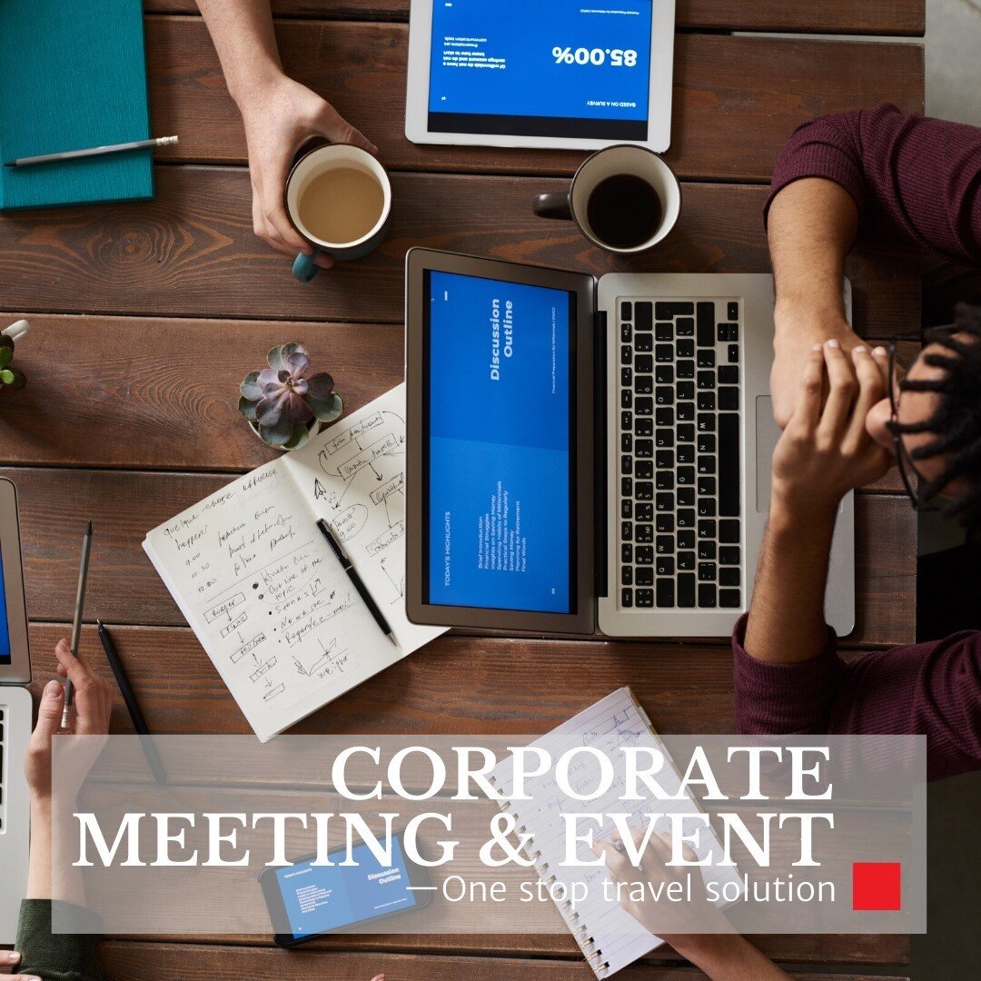 FINDING THE RIGHT VENUE FOR YOUR CORPORATE MEETING OR EVENT!

Beside coordinating the flight booking, accommodations, meeting venue and facilities and transportation for your event, just let us know what you need and we will source it for you includi