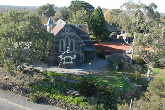   The front of the church  
