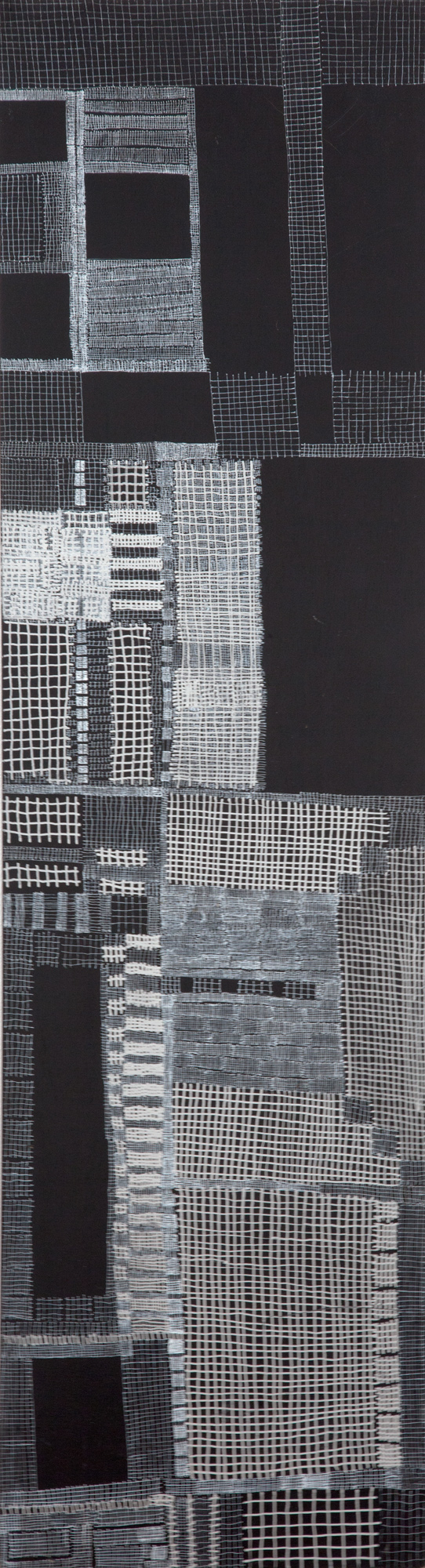 918_City Scapes_pen on panel_29.5 x 8”_1999.jpg
