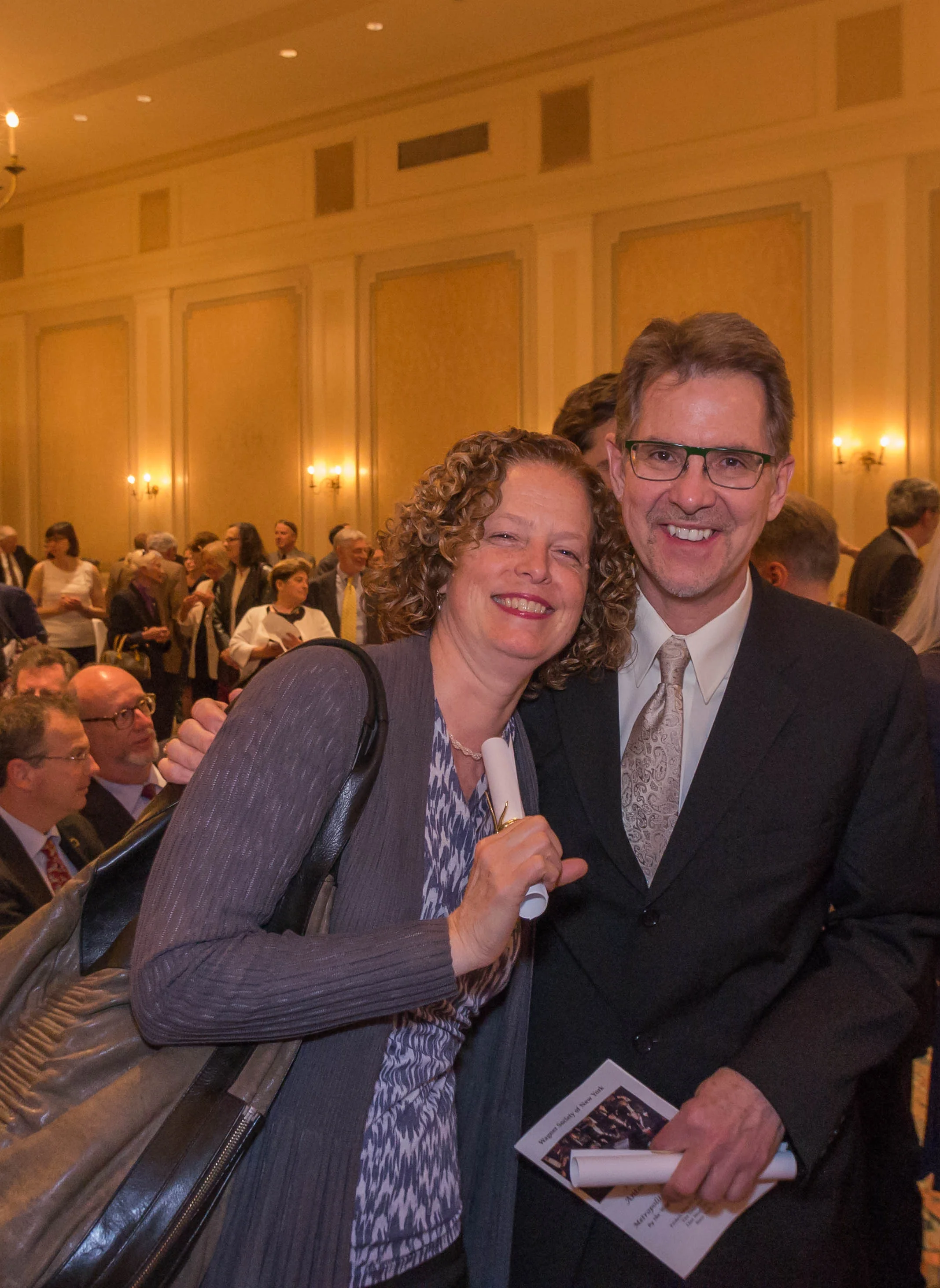 Violist Mary Hamman and Contrabassoonist Mark Romatz at the New York Wagner Society award ceremony
