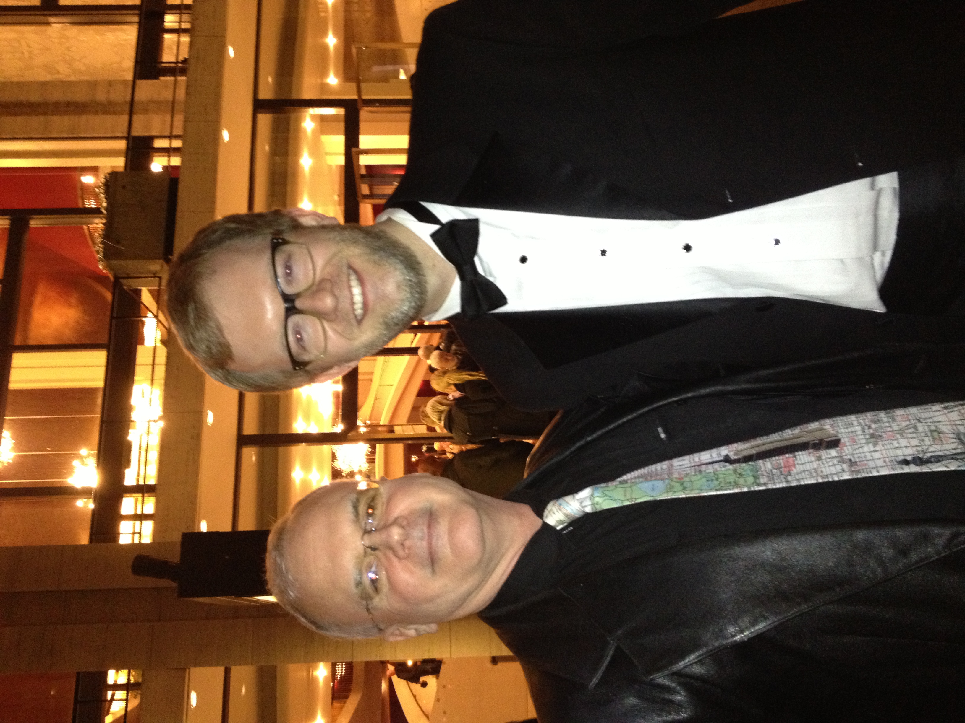 Daniel McCaughan and principal timpanist Jason Haaheim in Lincoln Center Plaza
