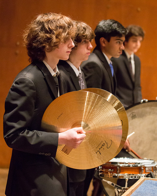 the GWYOA Youth Symphony in rehearsal at Avery Fisher Hall, May 2014; photo by Bob Plotkin