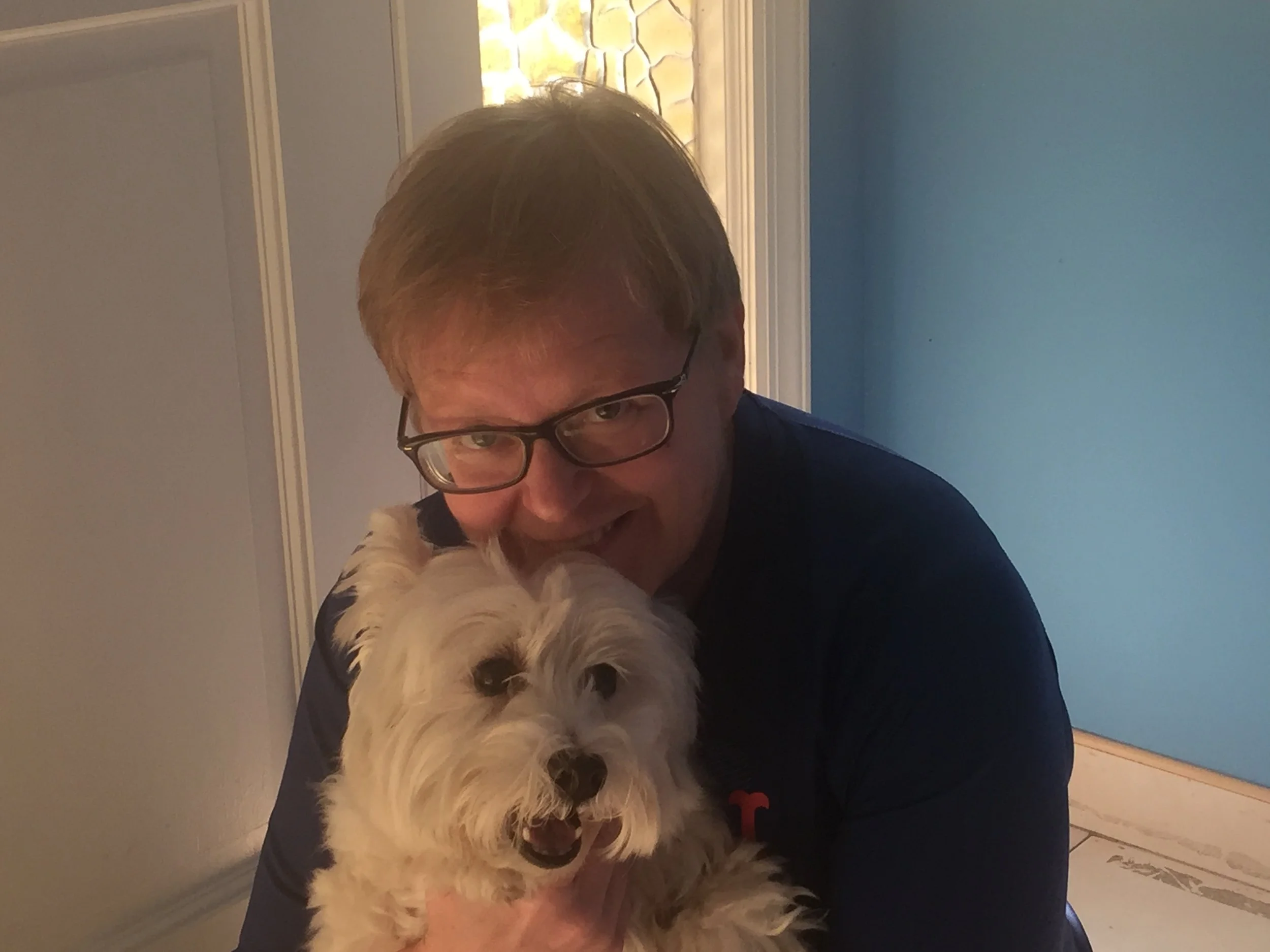 Izzy, awaiting Tristan, with the author