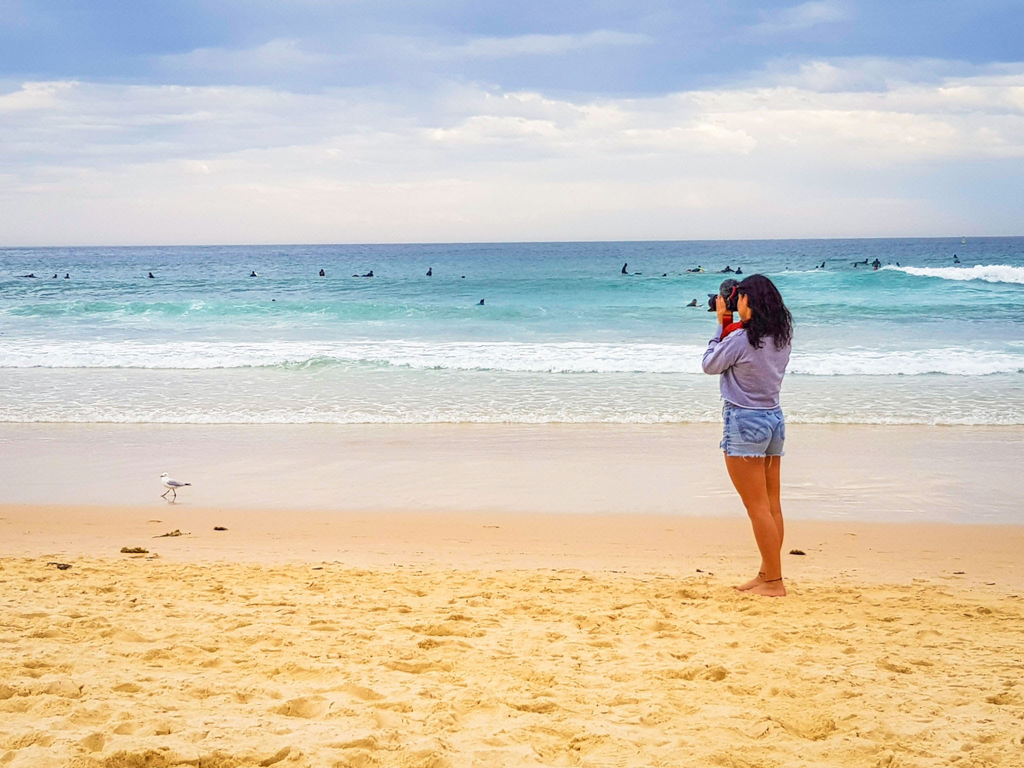  Filming some surfers.  Bondi Beach, Sydney 