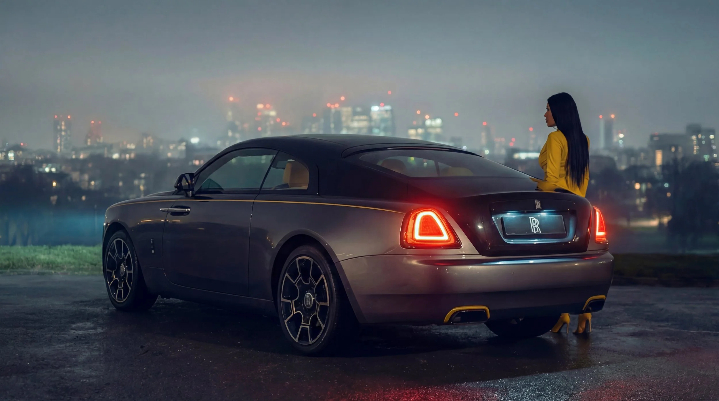 AI filmmaking Rolls Royce exterior London luxury editorial — 
cinematic brand content by Epic Minutes Studio