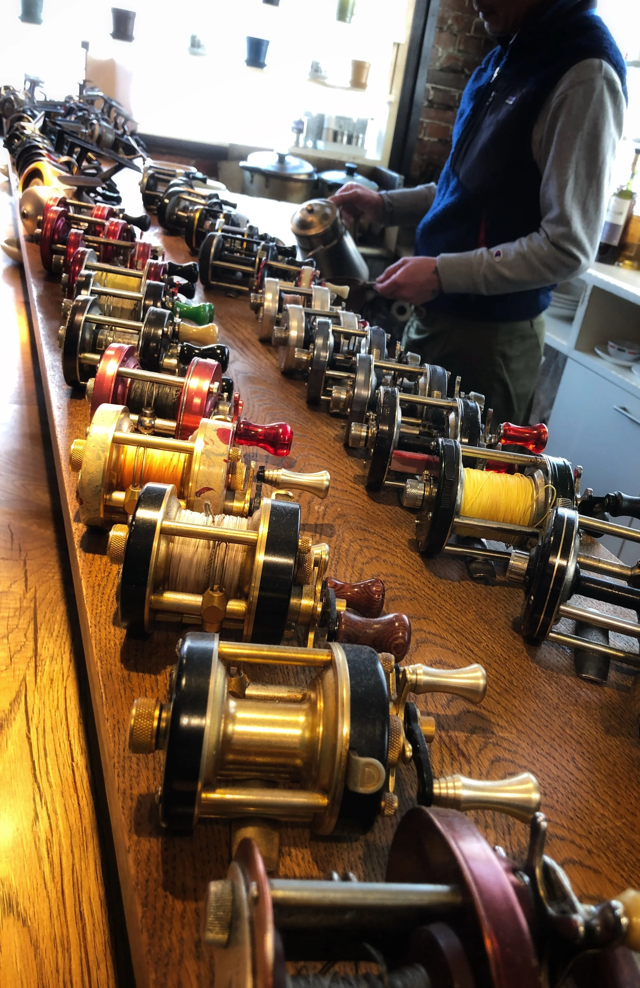 this guy likes fishing reels... a lot.