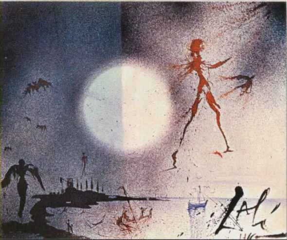 Dali’s Painting of Psycho-cybernetics shows dual realms of human feelings, and the escape from an inner world of depression into sunlight