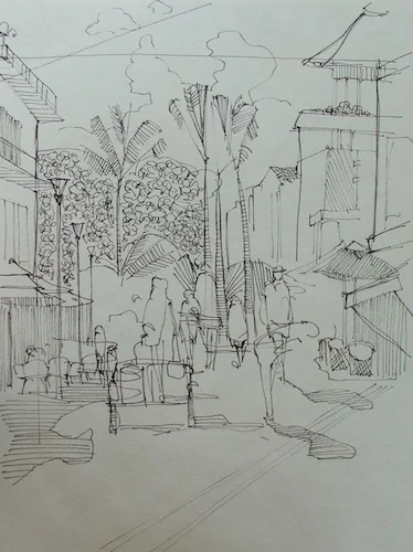 5th avenue street view. this is the tourist hub of Playa Del Carmen during the day, and the party hub at night.